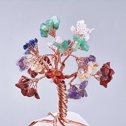 7 chakra arbre de vie naturel en pierres précieuses mélangées&nbsp;G-P417-01