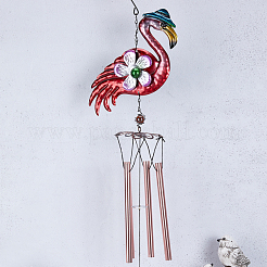 1 Stück Windspiel aus Eisen in Flamingo-Form&nbsp;HJEW-GA0001-11