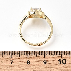 Messing Micro Pave klare Zirkonia Manschette offene Ringe&nbsp;CU-CBA5C10-12G