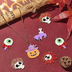 30pcs 5 Arten Halloween-Thema-Legierungs-Emaille-Anhänger&nbsp;ENAM-CJ0005-10