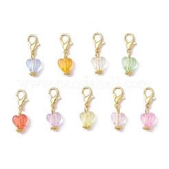 Pendentifs décoratifs en forme de cœur en acrylique transparent&nbsp;HJEW-JM04123