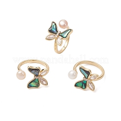 Bague manchette papillon en laiton&nbsp;RJEW-JR00996