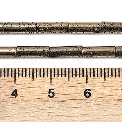 Fili di perle di roccia lavica naturale elettrodeposta&nbsp;G-K388-03A-07
