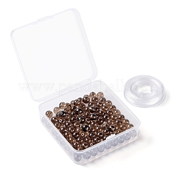 100 Stück 8 mm natürliche Rauchquarz-Rundperlen&nbsp;DIY-LS0002-06