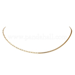 Collane con catena a graffetta intrecciata in acciaio inossidabile 304&nbsp;NJEW-JN05781-02