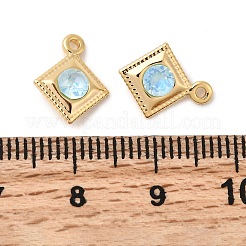 Charms in vetro di ottone&nbsp;KK-P340-08G-01