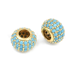 Perles européennes en laiton avec zircone cubique de micro pave&nbsp;RB-CBAB488-01