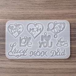 Stampi in silicone con ciondolo fai da te con cuore e parola amore&nbsp;SIMO-Q001-02D