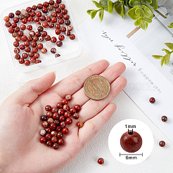Naturale diaspro rosso filamenti di perline rotondo&nbsp;G-OC0001-68