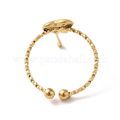 Anelli polsino aperto a forma di cuore in acciaio inossidabile 304 con placcatura ionica (ip) per donna&nbsp;RJEW-H136-03G