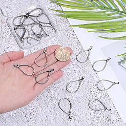 20 pendentif à lunette arrière ouverte en acier inoxydable 304&nbsp;PALLOY-BBC00010