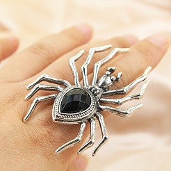 Legierung Strass Fingerringe&nbsp;WG1192C-01