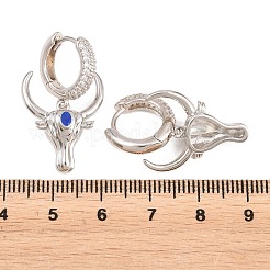 Messing micro pave zirkonia baumeln Creolen&nbsp;EJEW-G471-46P