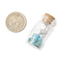 7 Stück natürlicher Lapislazuli/Amethyst/Karneol/Citrin/Granat/grüner Aventurin-Chip & Legierungsanhänger Heilkristalle Wunschflaschen&nbsp;AJEW-JD00019