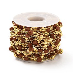 Handgefertigte runde Perlenketten aus natürlichem rotem Jaspis und Messing für die Herstellung von Halsketten und Armbändern&nbsp;CHC-A006-14G