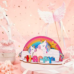 Lindenholz-Kuchen-Einsteckkartendekoration&nbsp;DIY-WH0016-69