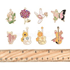 8pcs 8 estilos colgantes de esmalte de aleación de chapado en rack&nbsp;FIND-FP0002-65