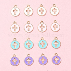 16pcs 4 Farben hellvergoldete Legierungs-Emaille-Anhänger&nbsp;ENAM-FS0001-85