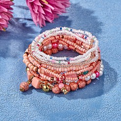 11 Stück Boho Saatperlen Stretch-Armbänder Set&nbsp;JB736A