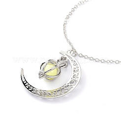 Colliers pendentif médaillon en alliage lumineux&nbsp;NJEW-F284-05A