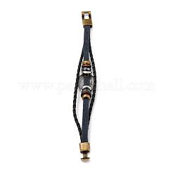 Retro-Multi-Strang-Armbänder aus geflochtenem Lederband&nbsp;BJEW-L616-20H