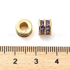 Perline zirconi micro pave  in ottone&nbsp;KK-D093-04G-02