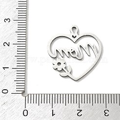 Muttertags-Anhänger aus hohlem Edelstahl 201&nbsp;STAS-B136-06P