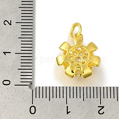 Ciondolo in ottone placcato a cremagliera con micro pavé di zirconi chiari&nbsp;KK-H485-14G