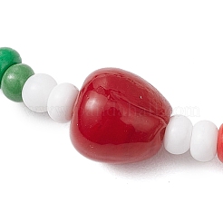 Bracelets extensibles de Noël en perles de verre et perles de verre artisanales pour femmes&nbsp;BJEW-MZ00197-03