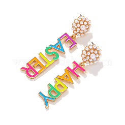 Ohrstecker mit dem Schriftzug „Frohe Ostern“ aus Zinklegierung und Emaille&nbsp;FS-WGD7265-01