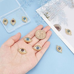 8 set di ciondoli in ottone con connettore in resina anti-malocchio da 4 colori&nbsp;RESI-GA0001-21