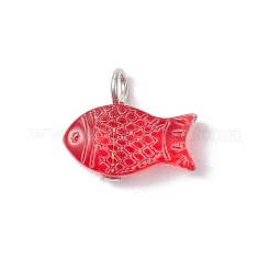 Fisch-Anhänger aus besprühtem Glas&nbsp;PALLOY-JF03779