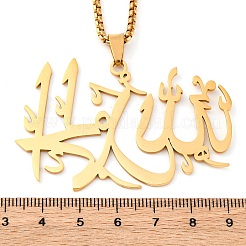 201 colliers pendentifs en acier inoxydable&nbsp;NJEW-C066-14G