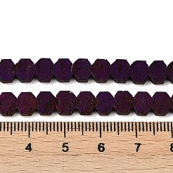 Fili di perle di roccia lavica naturale elettrodeposta&nbsp;G-K388-04B-10
