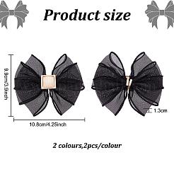 4 Stück 2 Farben Polyester-Tüll-Bowknot-Schuhdekorationen&nbsp;FIND-FG0002-53