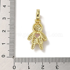 Anhänger aus Messing mit Gestellbeschichtung aus klarem Kubisch Zirkonia&nbsp;KK-R158-02C-G