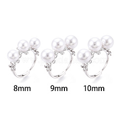 Blumen Messing Micro Pave klare Zirkonia verstellbare Ringfassungen&nbsp;KK-T076-57P