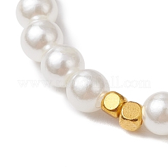 1 bracciale elastico con perline rotonde in cristallo e 1 braccialetti elastici con perline rotonde in vetro e plastica ABS con perle finte per le donne&nbsp;BJEW-JB11733