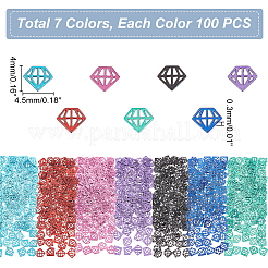 700 cabochon en acier inoxydable 430 peint par pulvérisation en forme de diamant&nbsp;MRMJ-UN0001-009