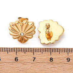 Boucles d'oreilles à tige en acier inoxydable 304 avec zircone cubique transparente&nbsp;EJEW-Z118-02G