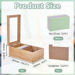 Cajas rectangulares de madera para guardar tarjetas de comida&nbsp;AJEW-WH0696-755