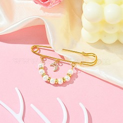 Muschelperle & Messingperlenbrosche&nbsp;JEWB-BR00163