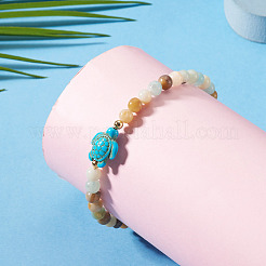 Tobilleras con cuentas redondas de amazonita&nbsp;AJEW-TA00062