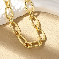 Messing-Armbänder mit ovalen Gliederketten für Frauen und Männer&nbsp;BJEW-K273-15G