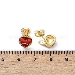 Orecchini a bottone in ottone smaltato da donna&nbsp;EJEW-A126-05E-G