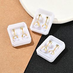 Runde Fake-Ohrstecker aus Kunststoff mit Perlenimitat&nbsp;EJEW-H105-18G