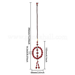 1 pendentif décoratif en perles rondes de cinabre&nbsp;HJEW-CA0001-77