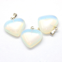 Pendentifs coeur de opalite&nbsp;X-G-Q438-06
