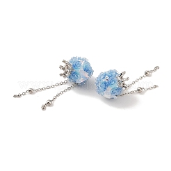 Perline pendenti con nappe di strass in argilla polimerica fatte a mano&nbsp;CLAY-H003-01P-04