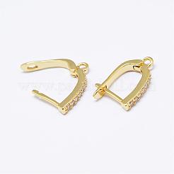 Risultati dell'orecchino del cerchio dell'arpa dell'orecchio di zirconia cubica dell'aaa micro pave dell'ottone&nbsp;KK-F699-04G-NR